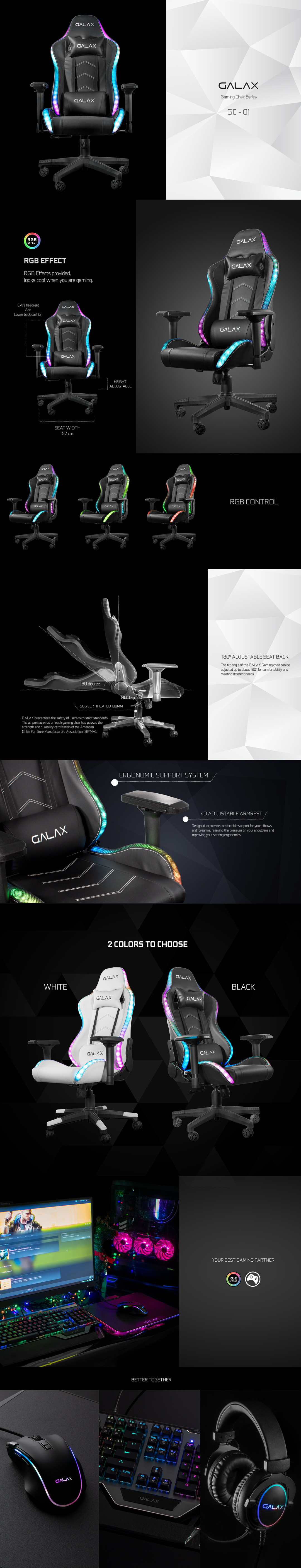 Galax GGC-001 : un fauteuil Gaming avec plein, mais plein de RGB