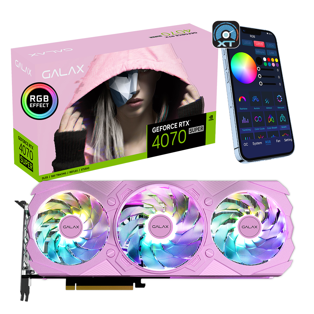 GeForce RTX™ 4070 SUPER EX Gamer Pink 1-Click OC GALAX
