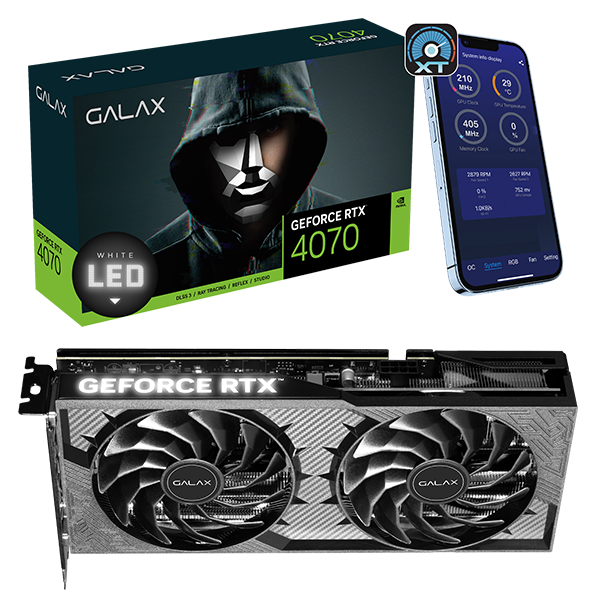 グラフィックボード・グラボ・ビデオカード GALAX GeForce RTX4070 1-CLICK OC 2X 12GB GeForce RTX™ 4070 1-Click OC 2X V2 GALAX