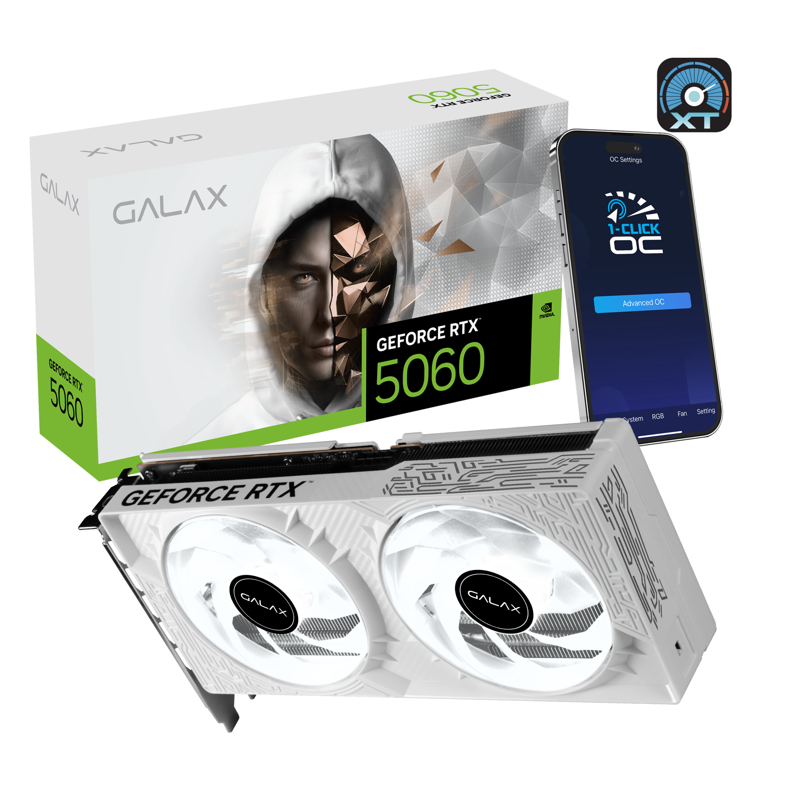 1-Click 5060 RTX™ GeForce WHIT初期 TK LGB OC GALAX Branca トップス